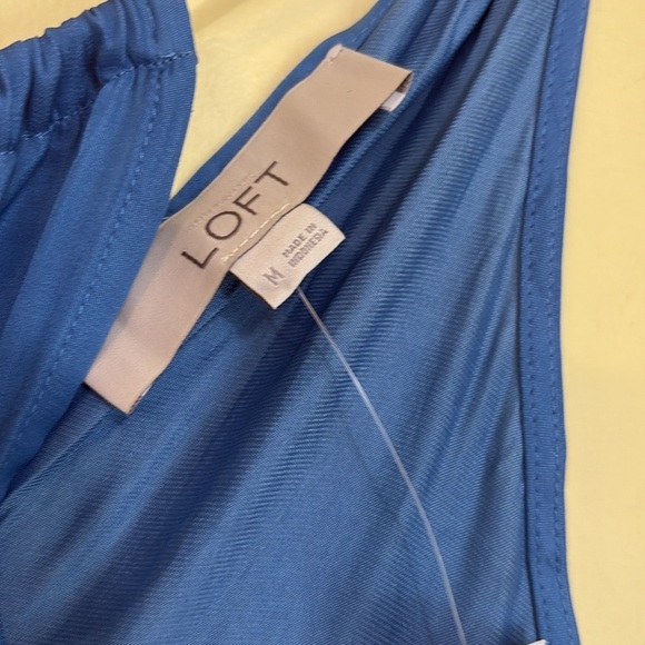 LOFT Ann Taylor | NWT Blue Grecian blue Beach Tassel Halter Boho Maxi Dress M - Picture 7 of 12